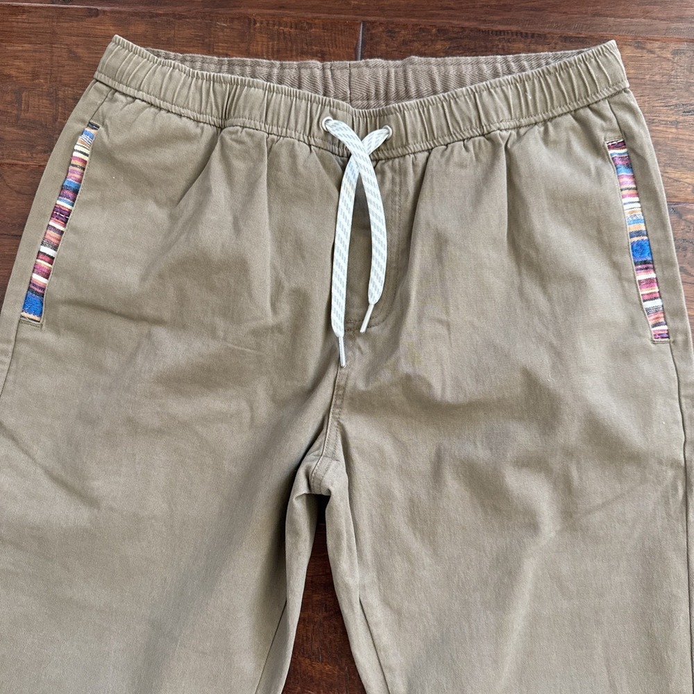 Men's Khaki Jogger Sweatpants with Contrast Pocket Trim - Picture 2 of 7